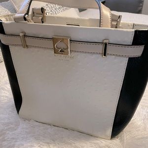 Leather black and white purse